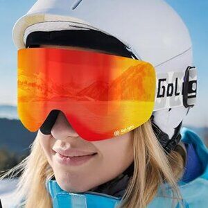OTG Ski Orange Goggles 100% UV Protection Anti Fog